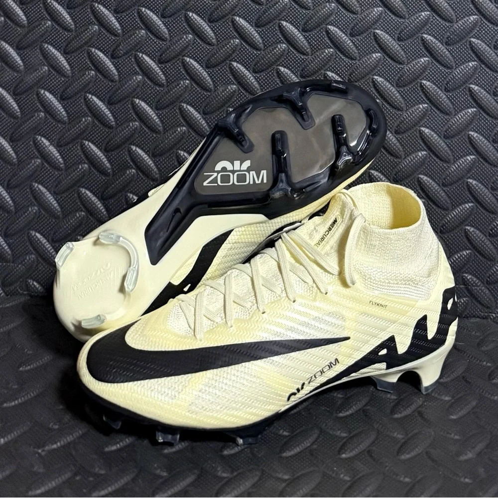 Nike Zoom Superfly 9 Elite FG Yellow Soccer Cleats Mens Size 6‎ Womens Size 7.5
